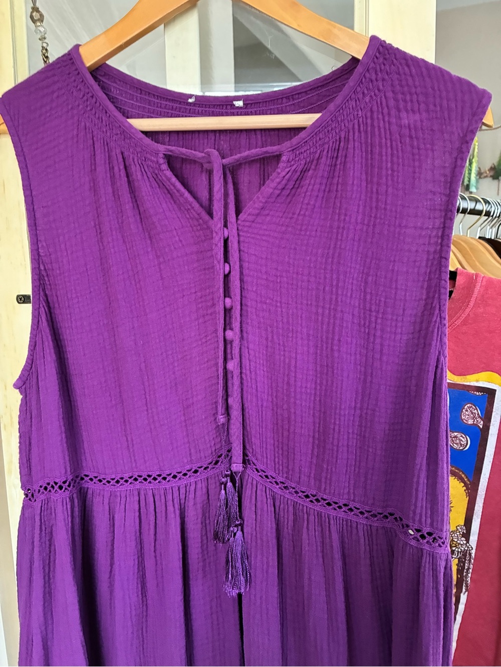 Johnny Was Purple Tiered Midi Dress - Picture 3 of 3